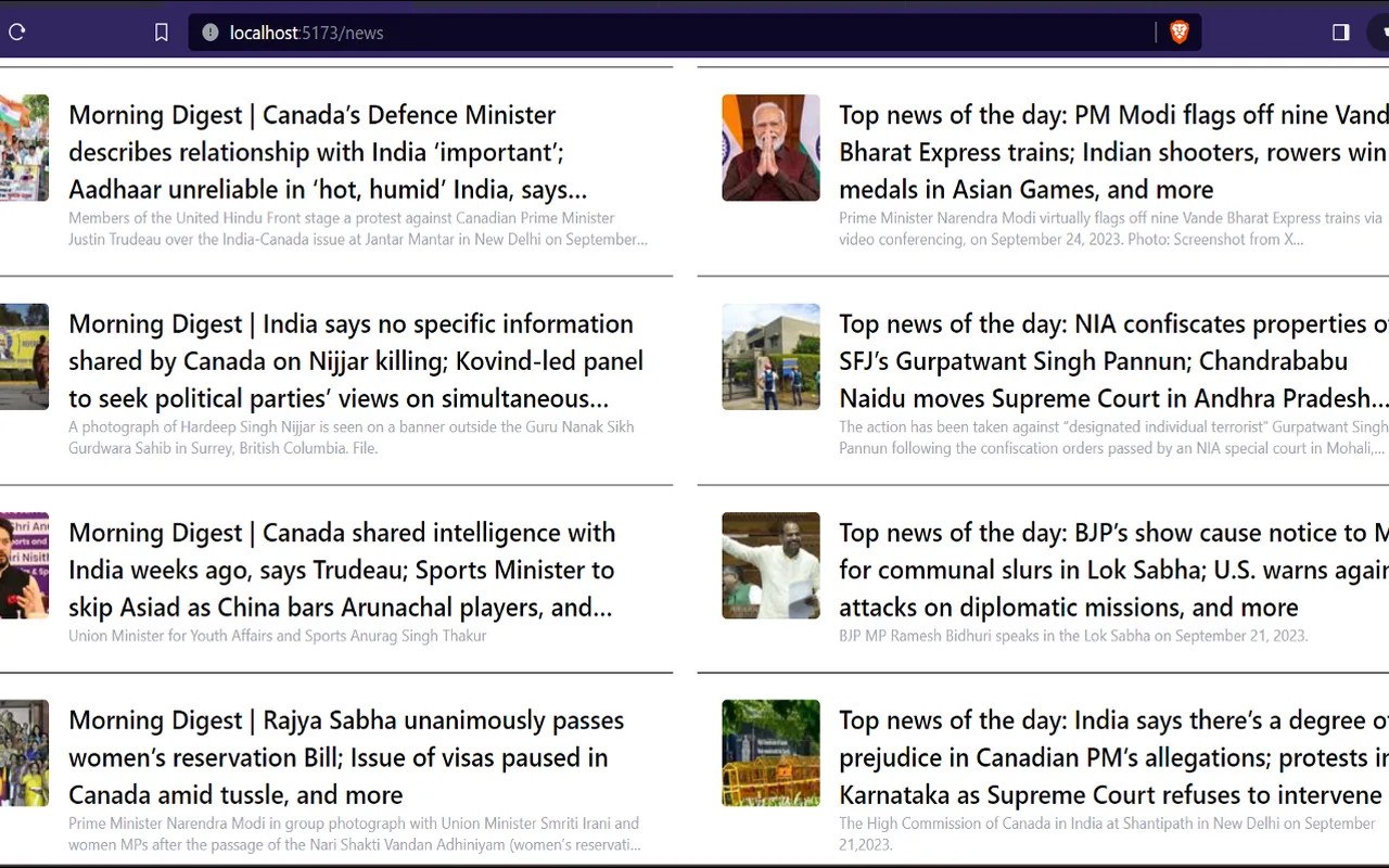 Screenshot of Brief Bytes